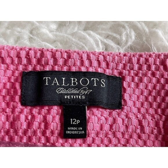 Talbots Women's Size 12 Petite Pink Button Front Skirt Career FLAWED - Picture 4 of 8